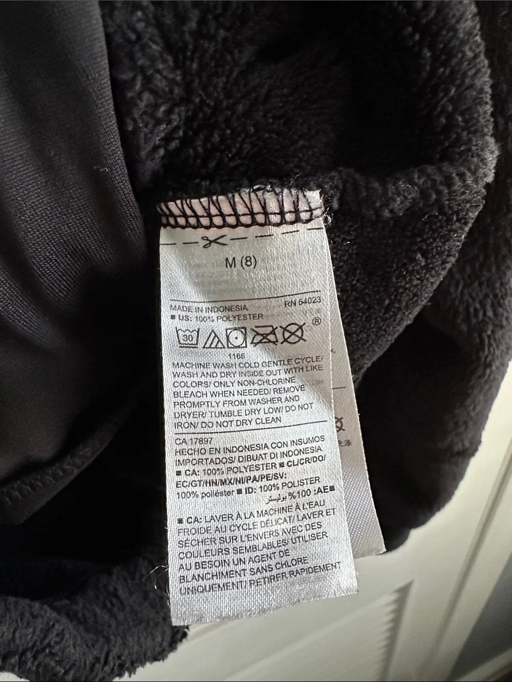 Old navy girls fleece teddy sweatshirt Medium 8 quarter zip black